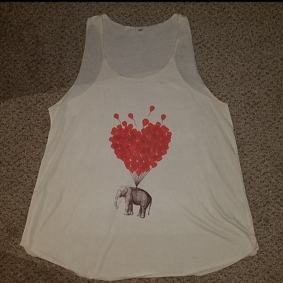 no brand Tops - Sheer & Soft elephant ❤🐘 Tank, sz M